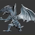 Blue Fantasy Dragon Character Mythical Creature Sculpture With Detailed Wings And Claws
