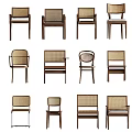 Stylish Leisure Chairs With Various Designs Rattan Seats And Wooden Frames