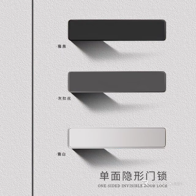 Modern Door Handles in Black Gray and Silver Colors for Home Design Options 3d model 