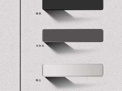 Modern Door Handles in Black Gray and Silver Colors for Home Design Options 3d model
