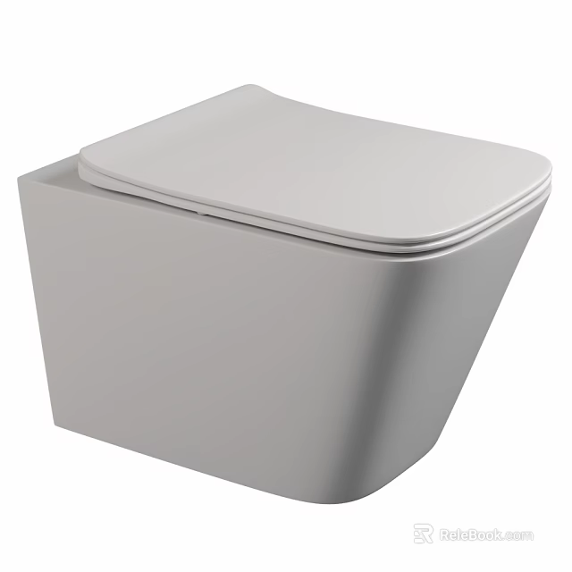 Modern Wall Mounted Toilet With Sleek White Design And Smooth Surface 3d model 