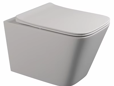Modern Wall Mounted Toilet With Sleek White Design And Smooth Surface 3d model