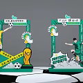 Fun Football Themed Check in Photo Spot With Soccer Players Trophy And Sports Elements