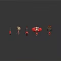 Different Styles of Red Black Motorcycle and Tricycle LEGO Models