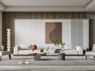 Modern Living Room Living Room Sofa Coffee Table Combination 3d model