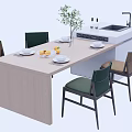 Middle Ancient Style Nakajima Bar Counter Operating Table Dining Table and Chair 3d model