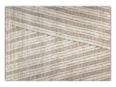 Square Rug with Geometric Diagonal Stripes in Gray and White Modern Design 3d model