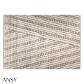 Square Rug with Geometric Diagonal Stripes in Gray and White Modern Design