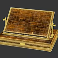 Vintage Wooden Tray With Metal Brackets And Carved Wood Grain Base Decorative Design