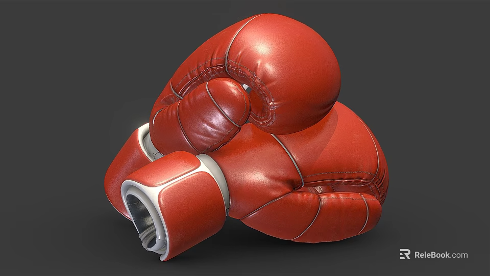 High Quality Red Leather Boxing Gloves For Professional Boxing Training And Competition 3d model 