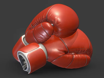High Quality Red Leather Boxing Gloves For Professional Boxing Training And Competition 3d model