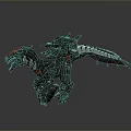 Futuristic Mechanical Dragon With Black Body Red Eyes And Mechanical Wings