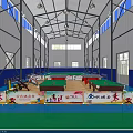 Spacious Indoor Swimming Pool Fitness Center With Bright Lighting And Seating Areas For Training