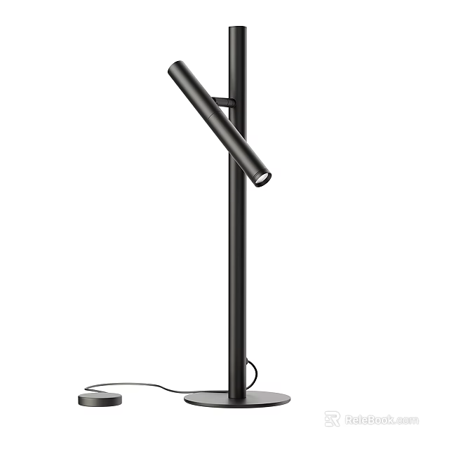 Black Modern Minimalist Floor Lamp With Adjustable Lamp Head For Home Lighting 3d model 