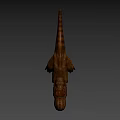 Brown Striped Tyrannosaurus Rex 3D Model Standing With Open Mouth And Sharp Teeth