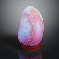 Decorative Ornament Set With Pink Blue Gradient Stone Texture Wooden Base And Illuminated Glossy Surface