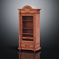 Classic Solid Wood Entryway Cabinet Sideboard With Carved Top Shelves And Bottom Drawer