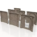Ancient Style Stone Door Frames And Window Frames With Arched Architectural Design 3d model