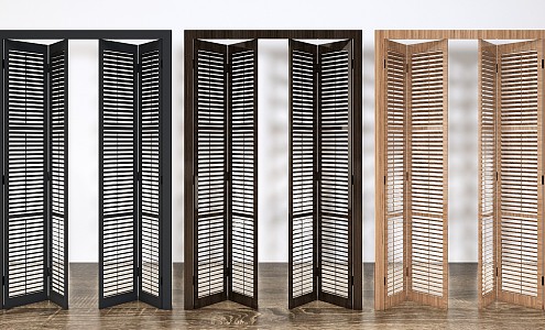 Modern folding door shutter folding door combination 3d model