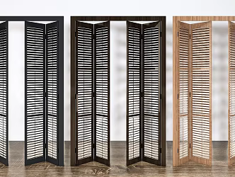 Modern folding door shutter folding door combination 3d model