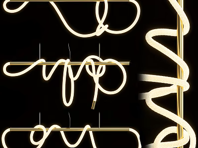 Modern Curved Spiral Chandelier With Gold Metal Frame And Artistic Lighting Design 3d model