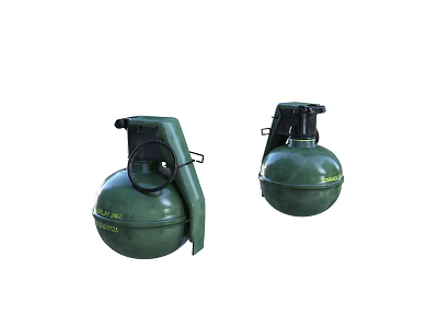 High Quality Green Military Grenades With Fuse And Tactical Design 3d model