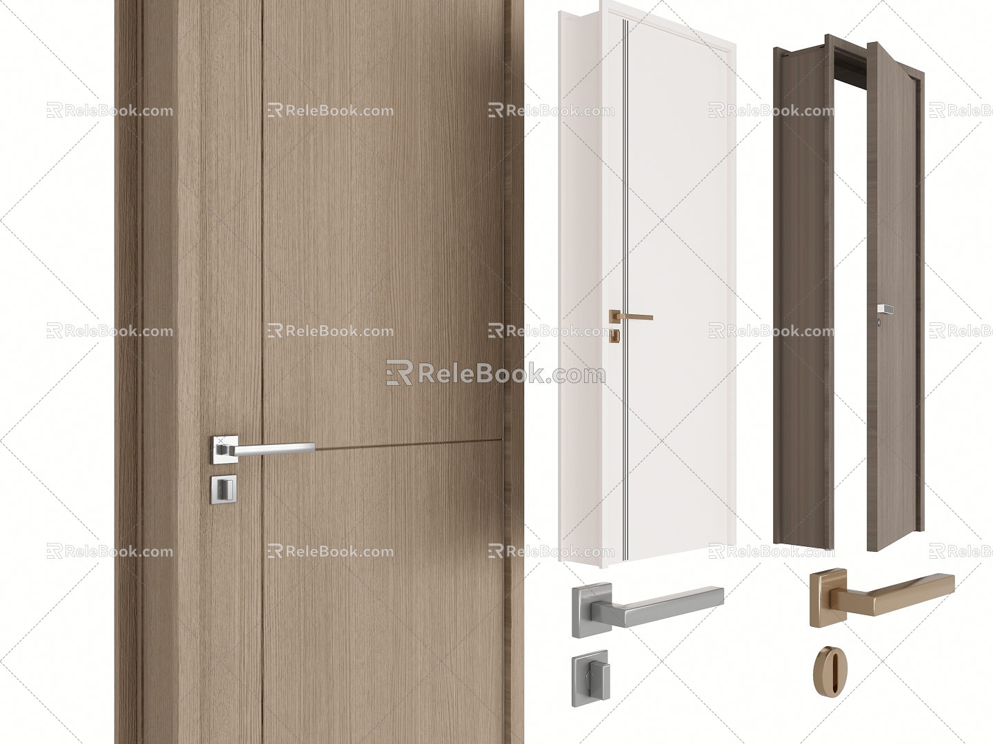 Door Wooden Door Bedroom Door Art Door Single Door Paint Door Minimalist Door Door Combination 3d model