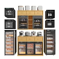 Modern Kitchen Appliances With Dish Sterilizers Wine Coolers Microwaves Ovens And Glass Cabinets