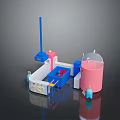 Colorful Kids Table And Chair Set With Blue Pink White Design For Playful Children Area