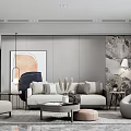 Modern sofa coffee table combination 3d model