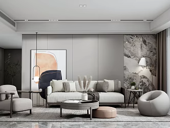 Modern sofa coffee table combination 3d model