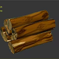 Stacked Natural Wood Logs With Warm Brown Grain And Smooth Surface Reflection