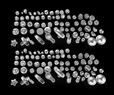 Variety of Hardware Tools Including Screws Nuts Wrenches and Washers Set 3d model