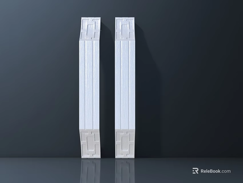 Pair of White Modern Sleek Design Cabinet Handles For Furniture Use 3d model 