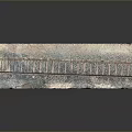 Realistic Train Model Railway Track with Gravel and Metal Rails on Gray Background
