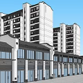 Modern Entrance Gate Design With High Rise Buildings And Glass Frontage