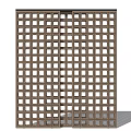 Modern Room Divider Design With Wooden Grid Pattern And Square Panels 3d model