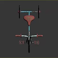 Childrens Red Blue Tricycle With Red Handlebars Seat And Black Wheels
