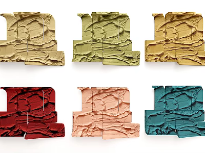 Colorful Textured Wall Decor with Various Abstract Designs for Home Decoration 3d model