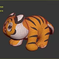 Cute Yellow Black Striped Tiger Plush Toy With White Face And Soft Texture