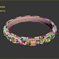 Elegant Cream Colored Bracelet With Beaded Edges And Blue Accents Design