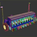 Blue Agricultural Seeder Machinery With Multiple Planting Units Metal Wheels And Structure