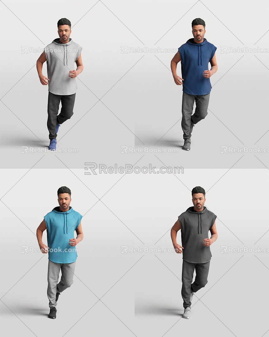 Figure Foreigner Running Posture Person Sports Man Male 3d model