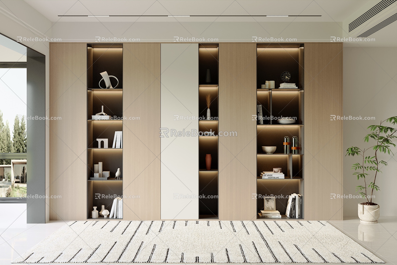 Bookcase Decorative Cabinet Ornaments 3d model