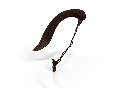 Elegant Traditional Brown Curved Hair Accessory With Chain Design For Daily Use Items 3d model