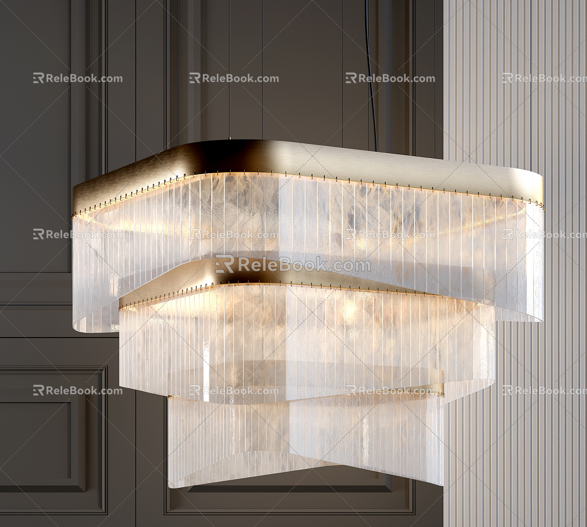 Light Luxury Crystal Chandelier 3d model