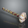Handcrafted Weapon Hammer With Colorful Braided Handle And White Head