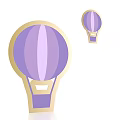 Inflatable Hot Air Balloon Models with Purple Bodies and Golden Borders Large and Small Sizes