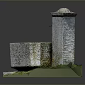 Outdoor Stone Square Wash Basin With Pedestal Faucet And Stone Paved Base