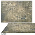 Vintage Distressed Square Rug With Neutral Tones Abstract Pattern And Soft Texture